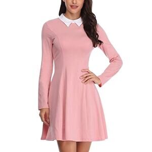 Fensace Women’s Medium Pink Dress | Peter Pan Collar Moonrise Kingdom Cosplay
